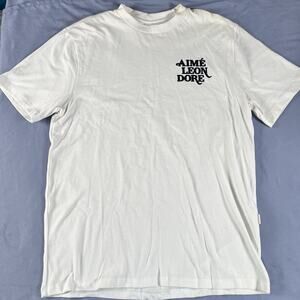 Aime Leon Dore ALD Men’s Size Large Stacked Logo Short-Sleeve White T-Shirt